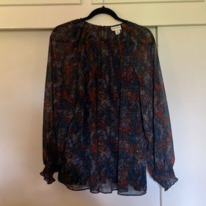 Ava and Viv 2x tunic blouse multi color sheer with tank included